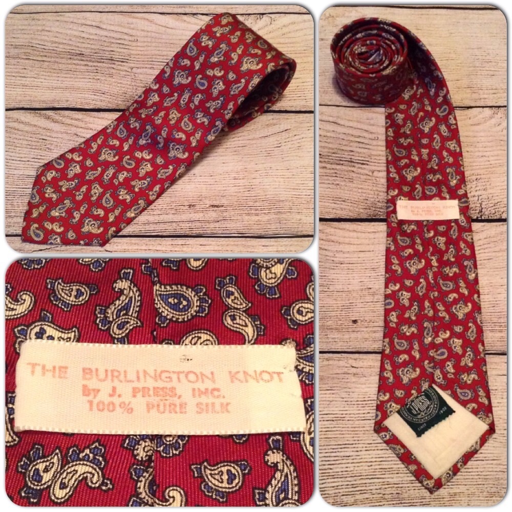 J. Press Burlington Knot Mens Tie Silk Paisley PM1